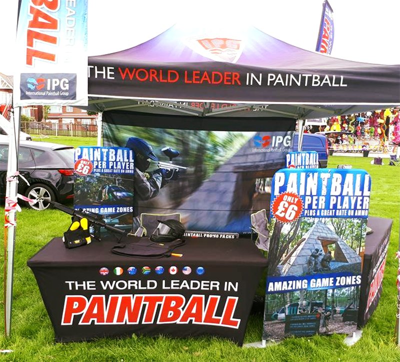 On Point Paintball recruitment stall setup